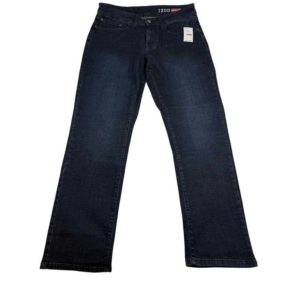 IZOD Comfort Stretch Straight Fit Jeans Mens 32x30 Iron Blue NWT I19JN16C
